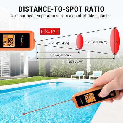 TempPro TempScan 2-in-1 Infrared Thermometer Gun with Meat Probe