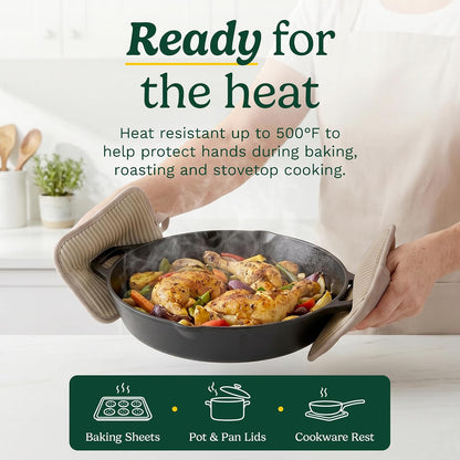 Cuisinart Silicone Pot Holders, Set of 2 7"x9", Heat Resistant 500F