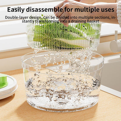 Salad Spinner, Fruit Cleaner Spinner Bowl With Swivel Handle