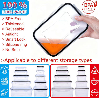 52-Piece Large Food Storage Containers with Lids Airtight, Health Material 85oz Leakproof Reusable Plastic Storage Containers, for Lunch, Meal Prep, and Leftovers, Kitchen Organizer, Freezer Container