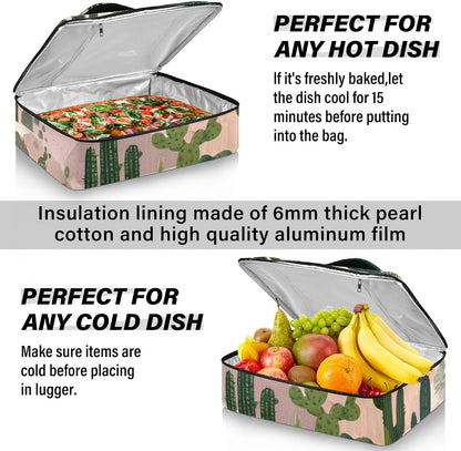 Casserole Carriers for Hot or Cold Food Reusable Casserole Dish Carrier Insulated Thermal Large Capacity Durable Perfect for Party Camping Family Gatherings Yellow Fish - Colors A