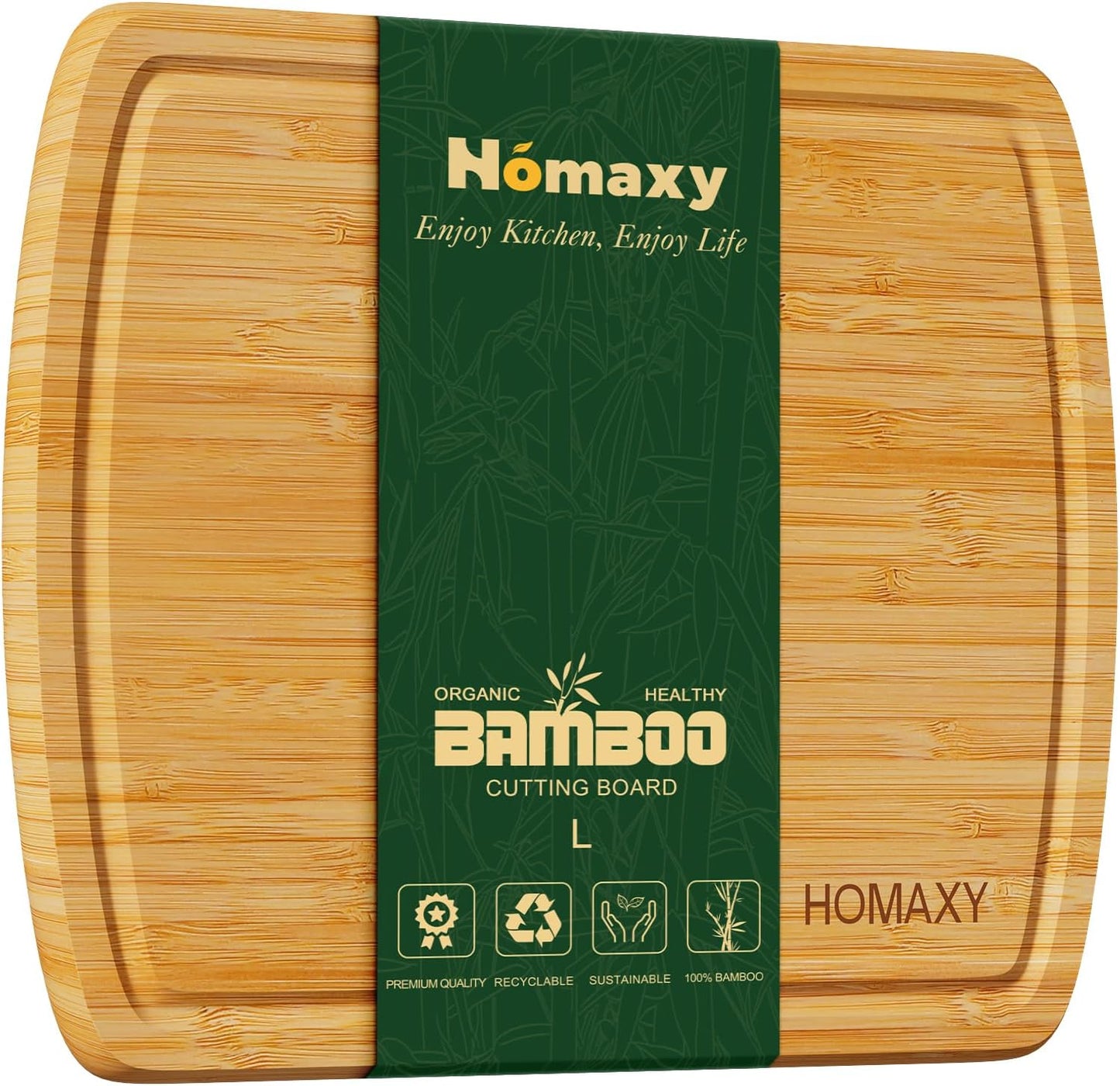 Homaxy Extra Large Bamboo Cutting Boards for Kitchen, 18x12.5" Wood XL Cutting Board with Juice Groove, Butcher Block Wooden Chopping Board for Kitchen, Meat, Cheese, Fruit & Vegetables - Pre Oiled