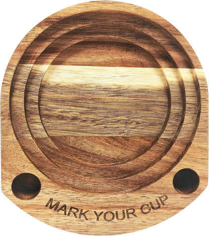 Party Cup Holder with Marker Slot, Acacia Wood Bathroom Cup Dispenser Mark Your Cup and Drink Up, Hosting Essential to Prevent Mix-Ups & Mark Your Cup for Birthdays, BBQs, Holiday Events