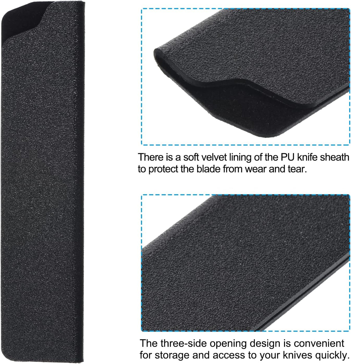 PATIKIL ABS Knife Cover Sleeves for 3.5" Paring Knife, Knives Edge Guard Blade Protector Universal Knife Sheath for Home Kitchen, Black