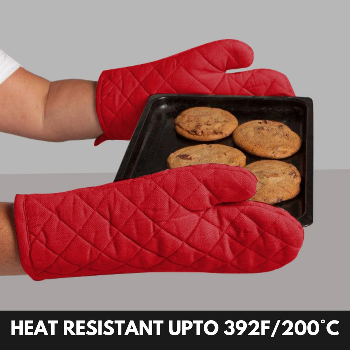 Oven Mitt (7"x13") & Pot Holder (8"x8") 100% Cotton Set of Heat Resistant Oven Gloves & Hot Pads for Gifts, BBQ, Cooking, Baking, Thanksgiving - Mustard Yellow