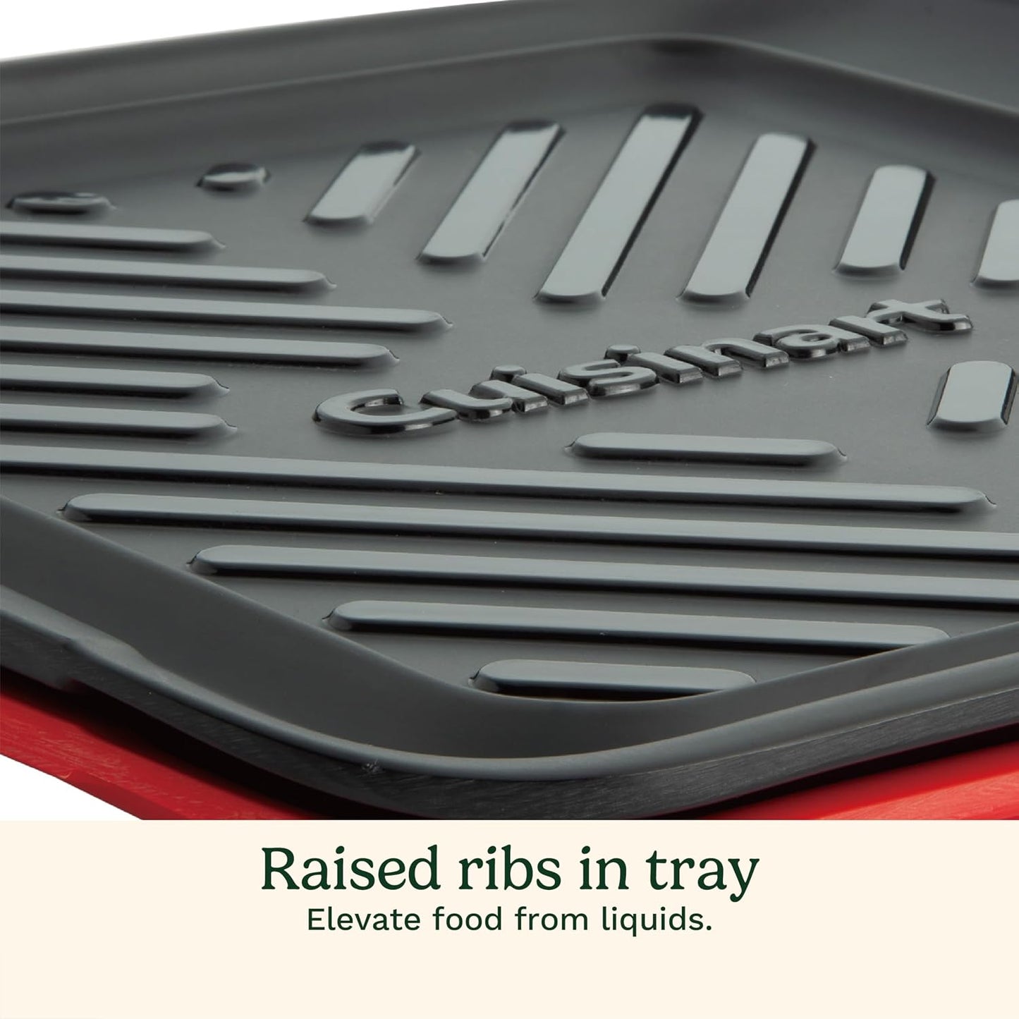 Cuisinart CPK-210 Grilling Prep and Serve Trays, Black and Red Large 18” x 14.5”