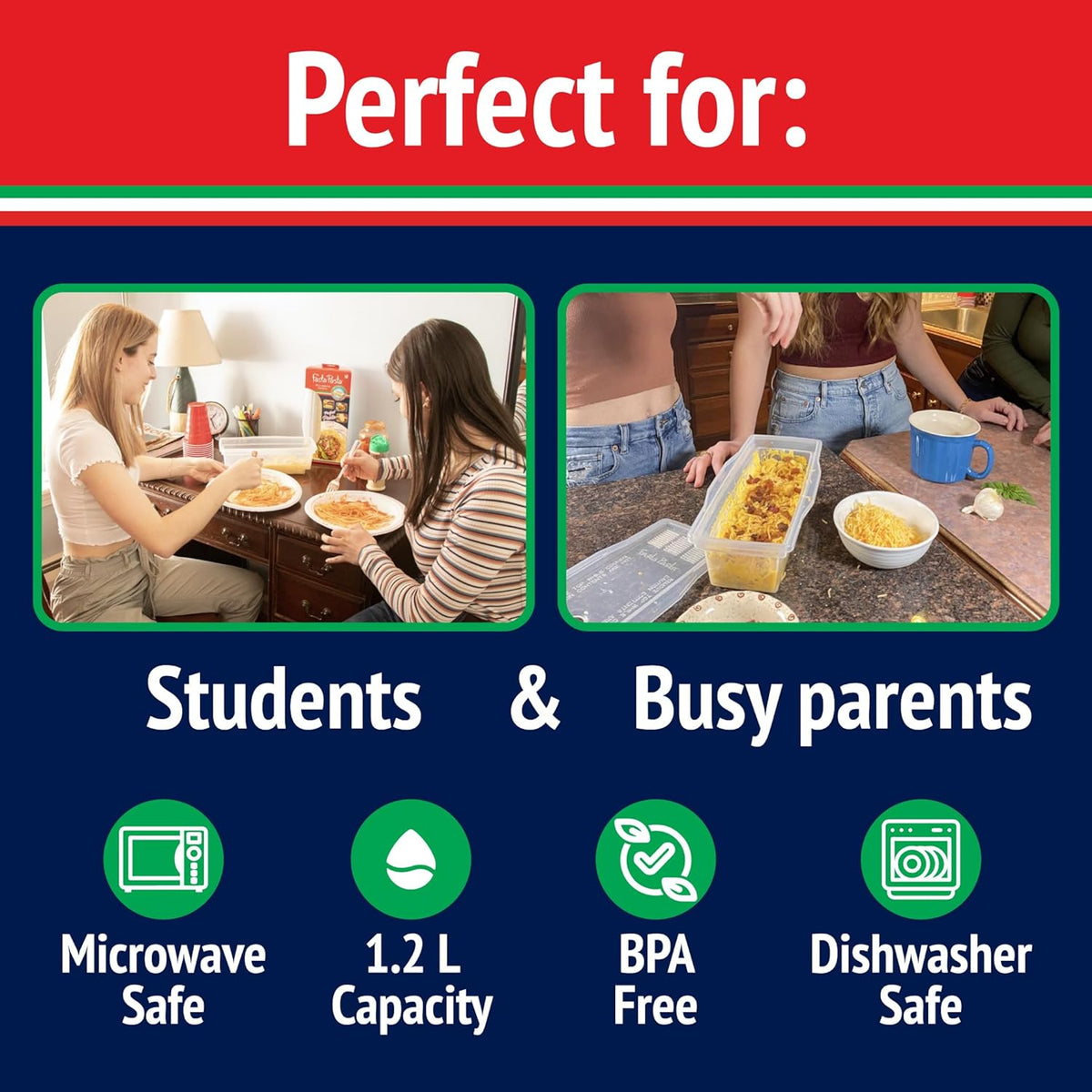 The Original Fasta Pasta Microwave Cooker with Lid & Built-in Strainer-No More Messes, Waiting for Water to Boil, or Sticky Noodles-Perfect Al Dente Pasta Every time- Patented Design, It Really Works