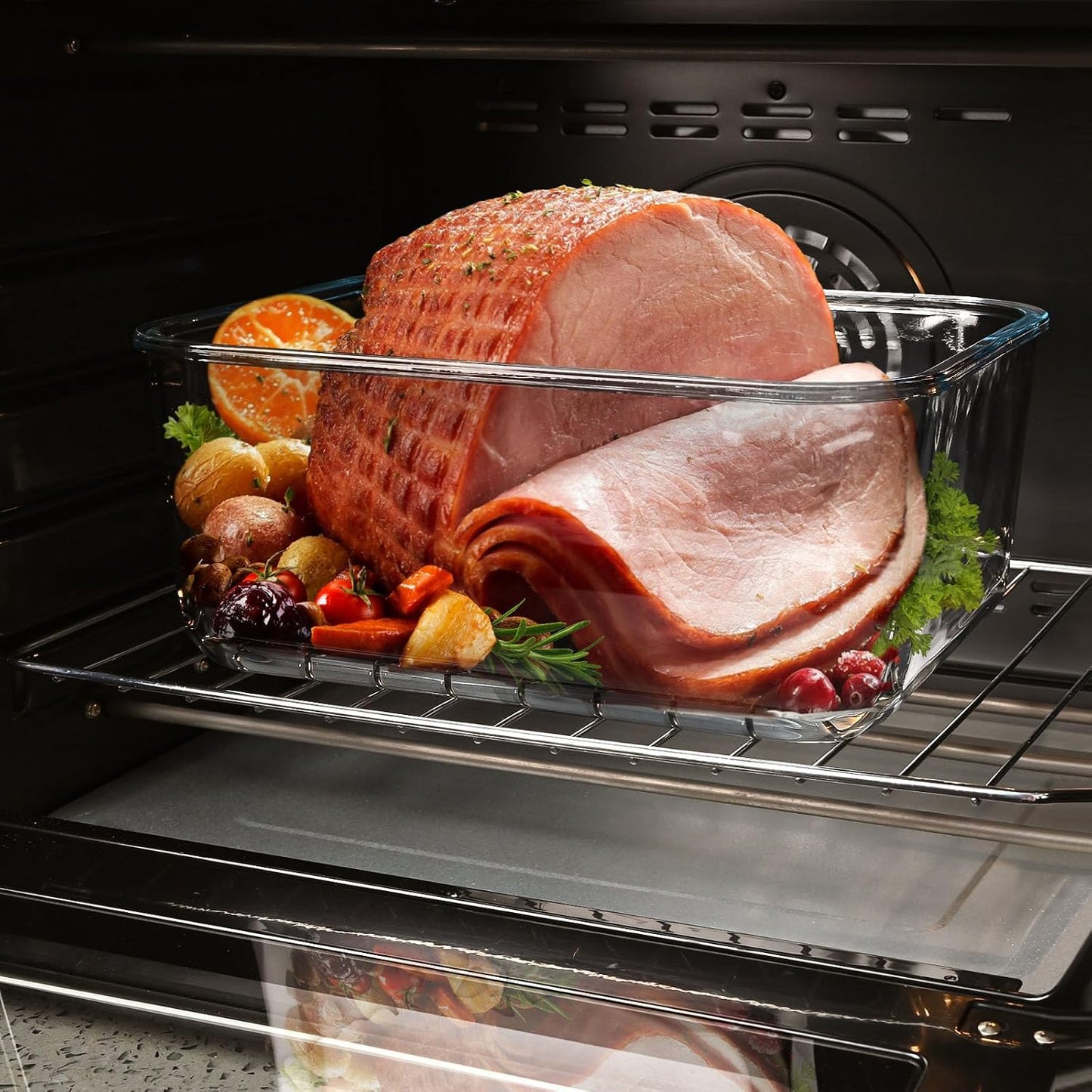 200oz/6000ml/26cup Extra Large Glass Storage Containers with Airtight Lid - Borosilicate Large Glass Food Storage for Rotisserie Chicken, Turkey - XL Big Glass Soup Bowls Freezer to Oven Safe