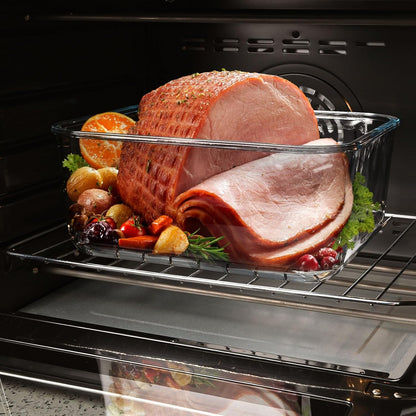 200oz/6000ml/26cup Extra Large Glass Storage Containers with Airtight Lid - Borosilicate Large Glass Food Storage for Rotisserie Chicken, Turkey - XL Big Glass Soup Bowls Freezer to Oven Safe