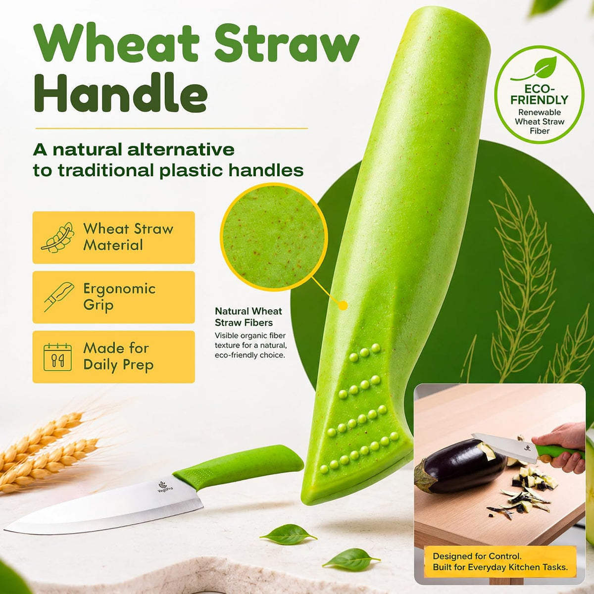 Ceramic Knife Set, 2 Piece, 6 and 4 Inch Sharp Kitchen Blades