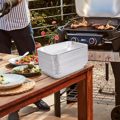 20 Pack Weber Grills Compatible Drip Pans 6415 for Weber Grills Spirit Gas Grills, Q Grills, Genesis and Genesis II LX 200 300 Series Disposable Aluminum Foil Grease Trays 6 x 1.4 x 8.6 Inches