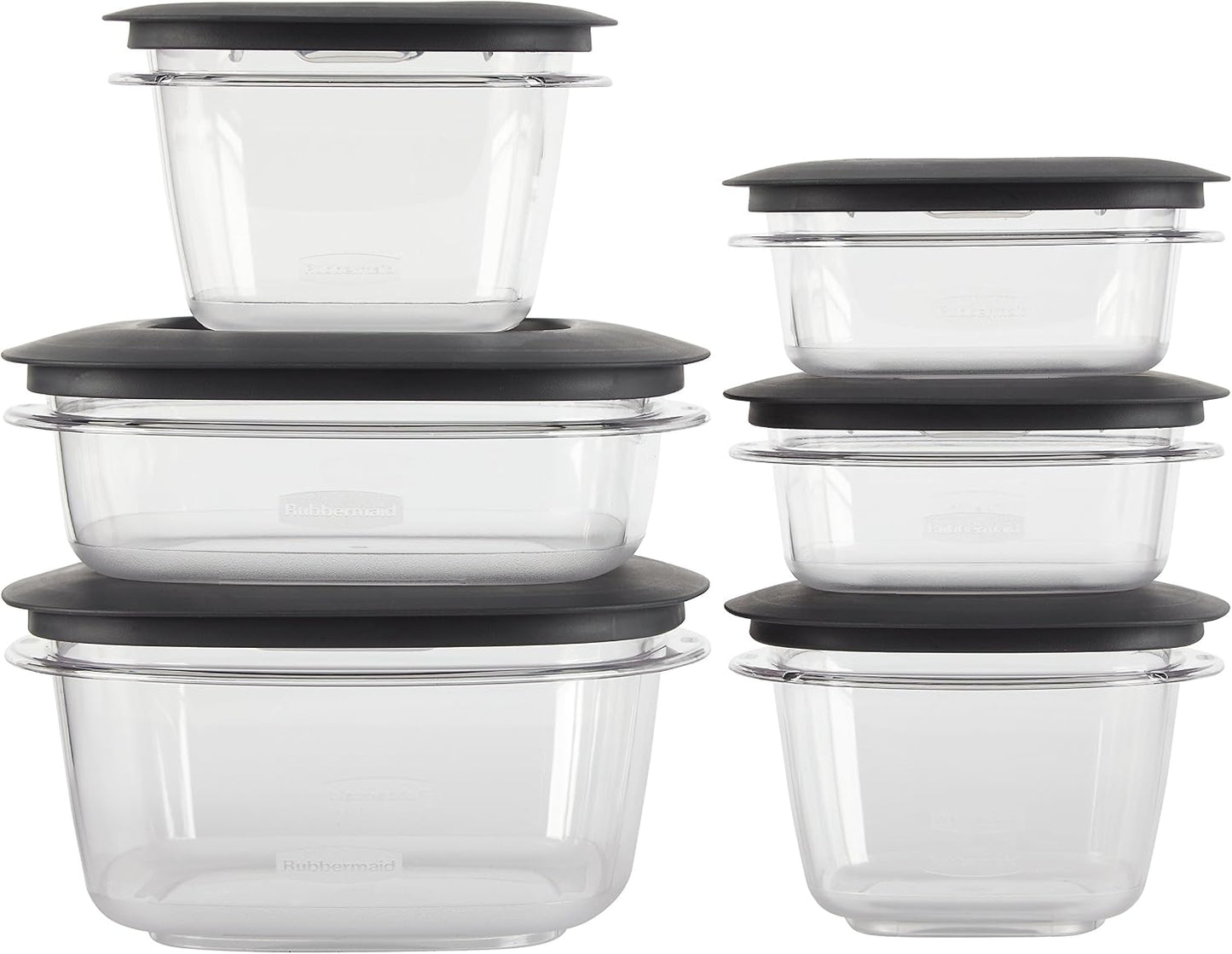 Rubbermaid Premier Easy Find Lids Meal Prep and Food Storage Containers, Set of 10 (20 Pieces Total), Grey |BPA-Free & Stain Resistant