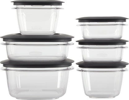 Rubbermaid Premier Easy Find Lids Meal Prep and Food Storage Containers, Set of 10 (20 Pieces Total), Grey |BPA-Free & Stain Resistant