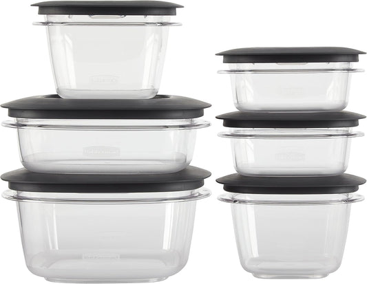 Rubbermaid Premier Easy Find Lids Meal Prep and Food Storage Containers, Set of 10 (20 Pieces Total), Grey |BPA-Free & Stain Resistant