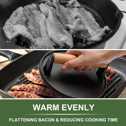 Grill Weight Press Cast Iron, 2.4LB Rectangle Meat Weight Bacon Smash