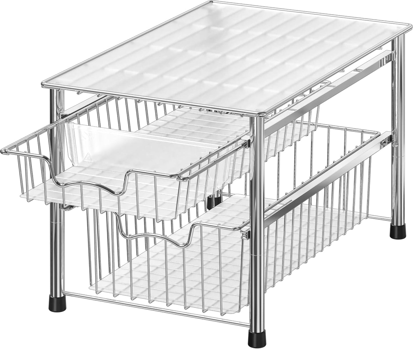 Simple Houseware Stackable Basket Drawer, Chrome