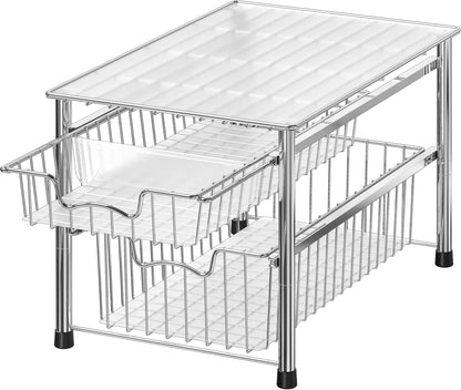 Simple Houseware Stackable Basket Drawer, Chrome
