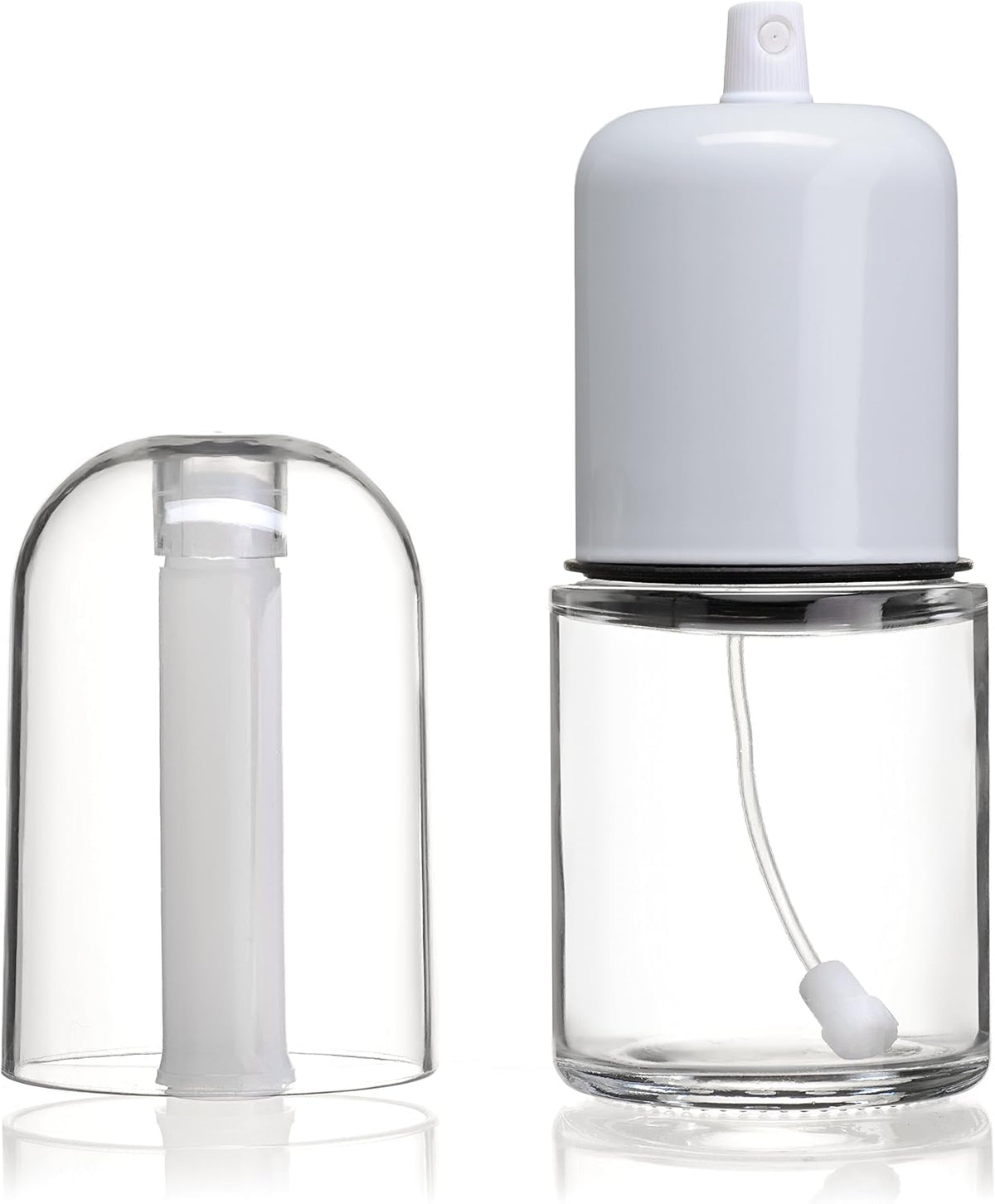 Olive Oil Sprayer and Oil Mister Elegant Glass Bottle with Clog-Free Filter & Leak Proof Top - Stainless Steel
