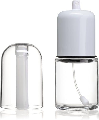 Olive Oil Sprayer and Oil Mister Elegant Glass Bottle with Clog-Free Filter & Leak Proof Top - Stainless Steel