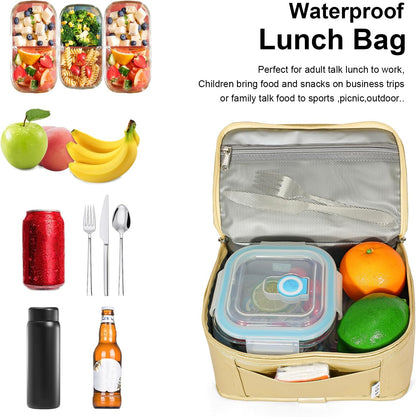 NOL Mini Insulated Lunch Bag for Women Men Kids | Small Leakproof Reusable Lunch Tote | Fits 6 Cans 330ml | Thermal Cooler for Work School Picnic Camping, Navy blue