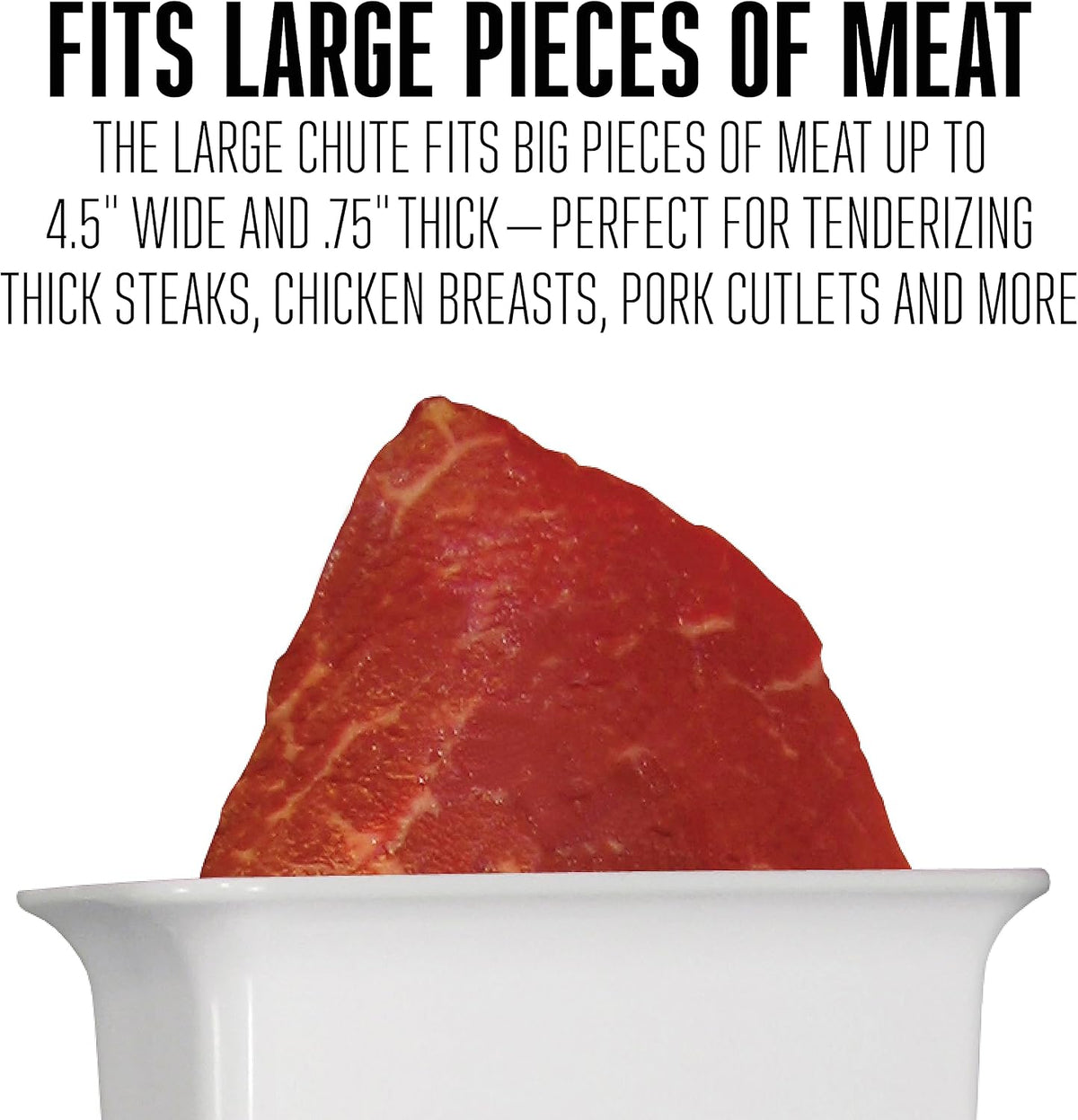 Weston Meat Tenderizer Tool & Heavy Duty Cuber, Quick and Easy Manual Operation For Cuts Up To 4.5” Wide x .75” Thick, Durable Aluminum Construction, Stainless Steel Blades, White (07-3101-W-A)
