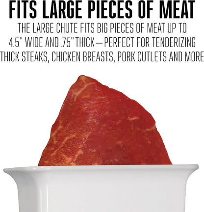 Weston Meat Tenderizer Tool & Heavy Duty Cuber, Quick and Easy Manual Operation For Cuts Up To 4.5” Wide x .75” Thick, Durable Aluminum Construction, Stainless Steel Blades, White (07-3101-W-A)
