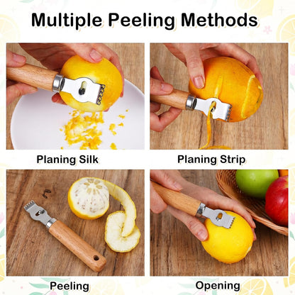 Ouligay Lemon Zester, Channel Knife, Peeler, Stainless Steel Bartender Accessories for Cocktail Garnish, Citrus Orange and Lemon Peeler - Bar Accessories for Home
