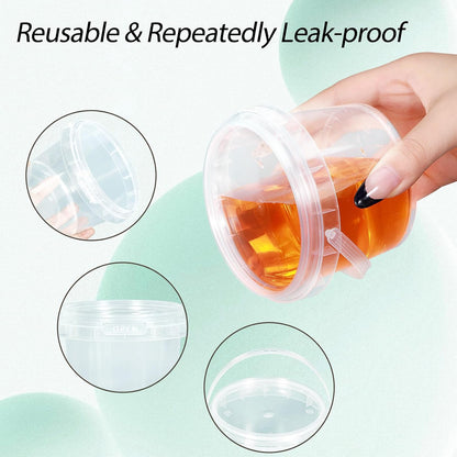 Leak Proof Plastic Containers with Lids, 10 oz Reusable Airtight PP Plastic Food Storage Containers, Freezer-safe Microwaveable Stackable Dishwasher, for Meal Prep, Soup, Snack (Clear, 12 Pack)