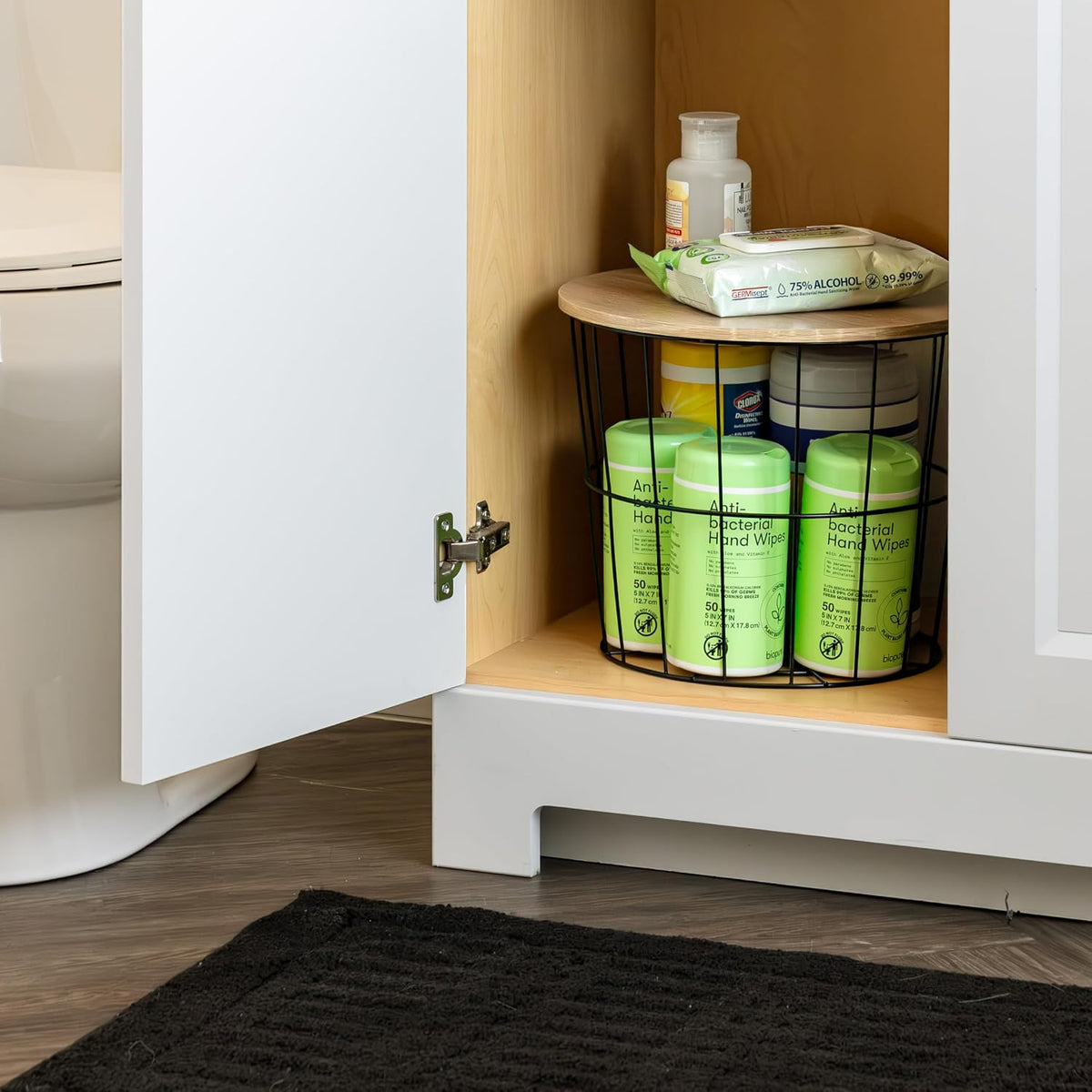 IRIS USA Wire Basket for Pantry Organizers and Storage, 2 Pack, Potato and Onion Storage, Easy Assembly, Stackable Storage Bins, Kitchen Cabinet Bathroom Shelf Organizers for Veggie, Fruit, Snack