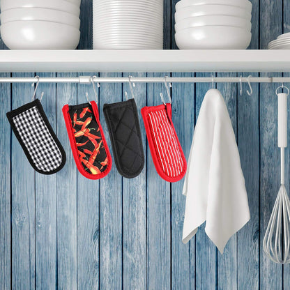 Geiserailie 8 Pcs Cast Iron Skillet Handle Cover Heat Resistant Pan Handle Sleeve Non Slip Pot Holders Machine Washable Handles Mitts for Kitchen Cooking Tools, 4 Styles(Retro Style)