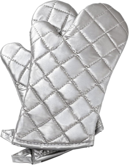 ARCLIBER Grey 13" Quilted Oven Mitts 1 Pair Flame Heat Resistant