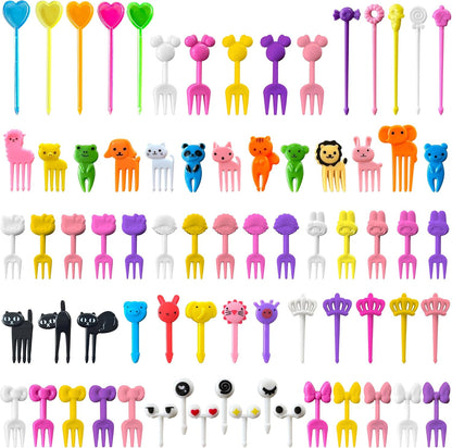 GET FRESH Animal Food Picks for Kids - 120 pcs Set Animal Bento Deco Set for Kids Lunch Box Decoration - Mini Bento Deco Children Toddler Toothpicks - Reusable Baby Shower Tothpicks Kids