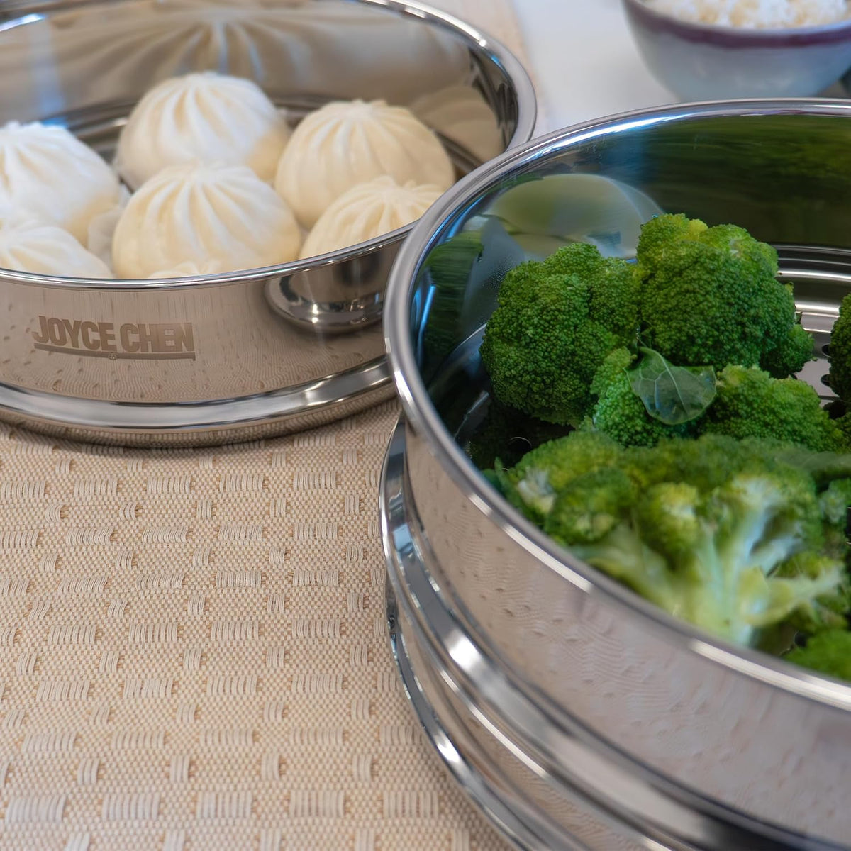 Joyce Chen 2-Tier Bamboo Steamer Baskets, 10-Inch