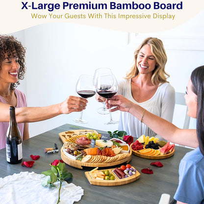 Charcuterie Boards Set – Large Bamboo Cheese Board & Platter with Charcuterie Accessories, Housewarming Gifts for New Home, Christmas, Bridal Shower, New House Gift