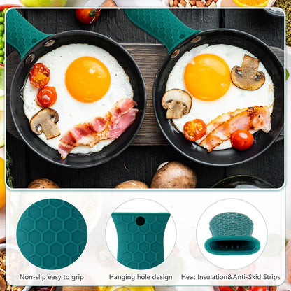 Patelai 2pcs Silicone Pan Handle Sleeve for Cast Iron Skillet, Black
