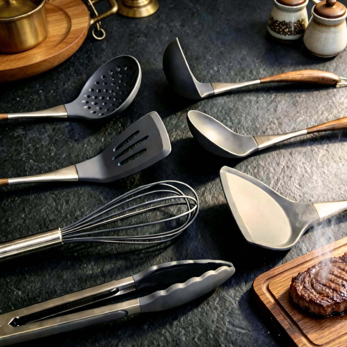 White Silicone Cooking Utensils Set-Non-Toxic, Heat Resistant, BPA Free Kitchen Utensils Set with Spatula, Spoon, Whisk & Tongs-Non-Stick& Dishwasher Safe for Nonstick Cookware