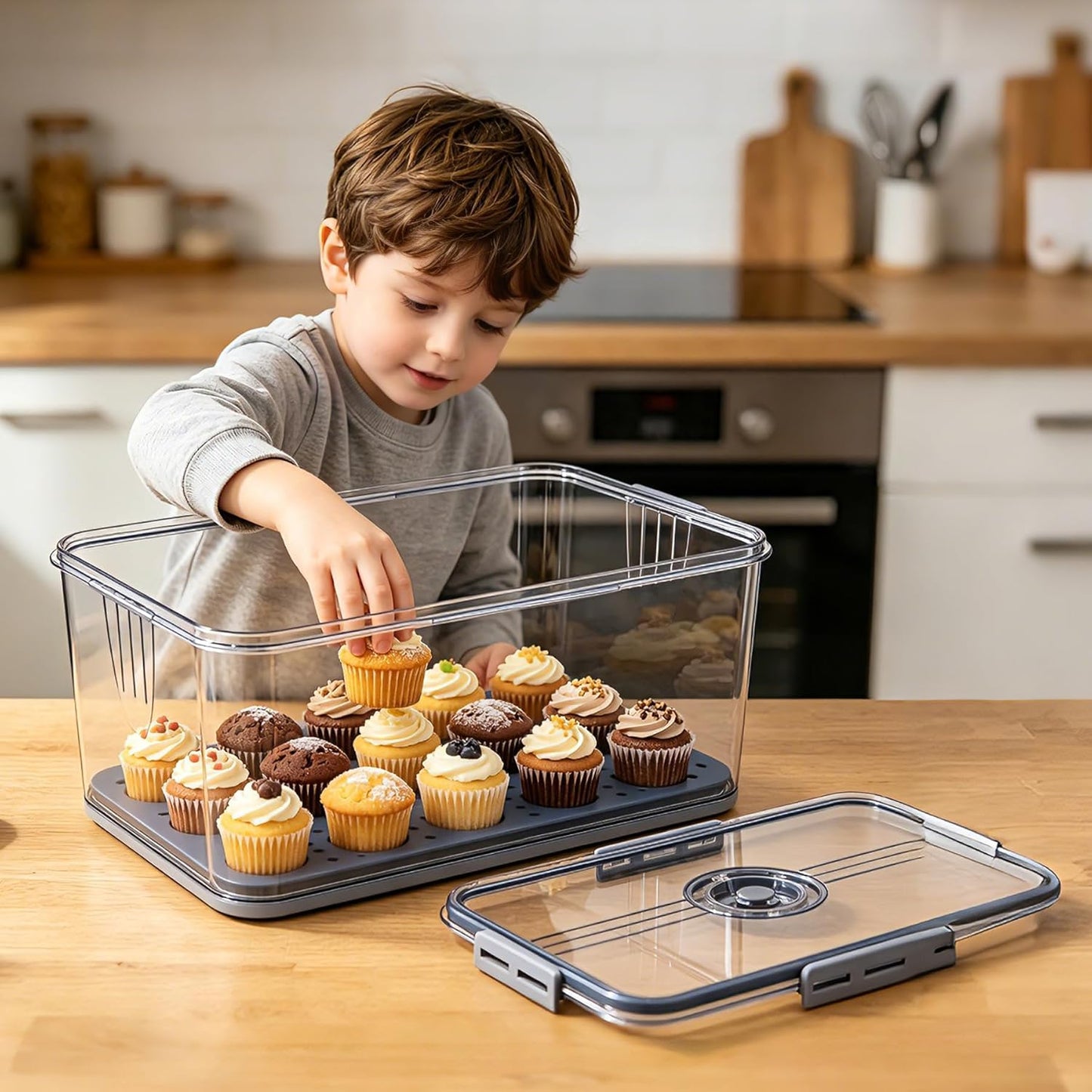 Bread Box Bread Boxes with Lid for Kitchen Counter, Airtight Loaf Bread Storage Container,Large Time Recording Bread Keeper for Homemade Bread, Toast, Bagel, Donut and Cookies ,Gifts for Mom Dad