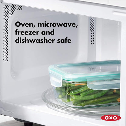 OXO Good Grips 3.5 Cup Smart Seal Airtight Glass Rectangle Food Storage Container
