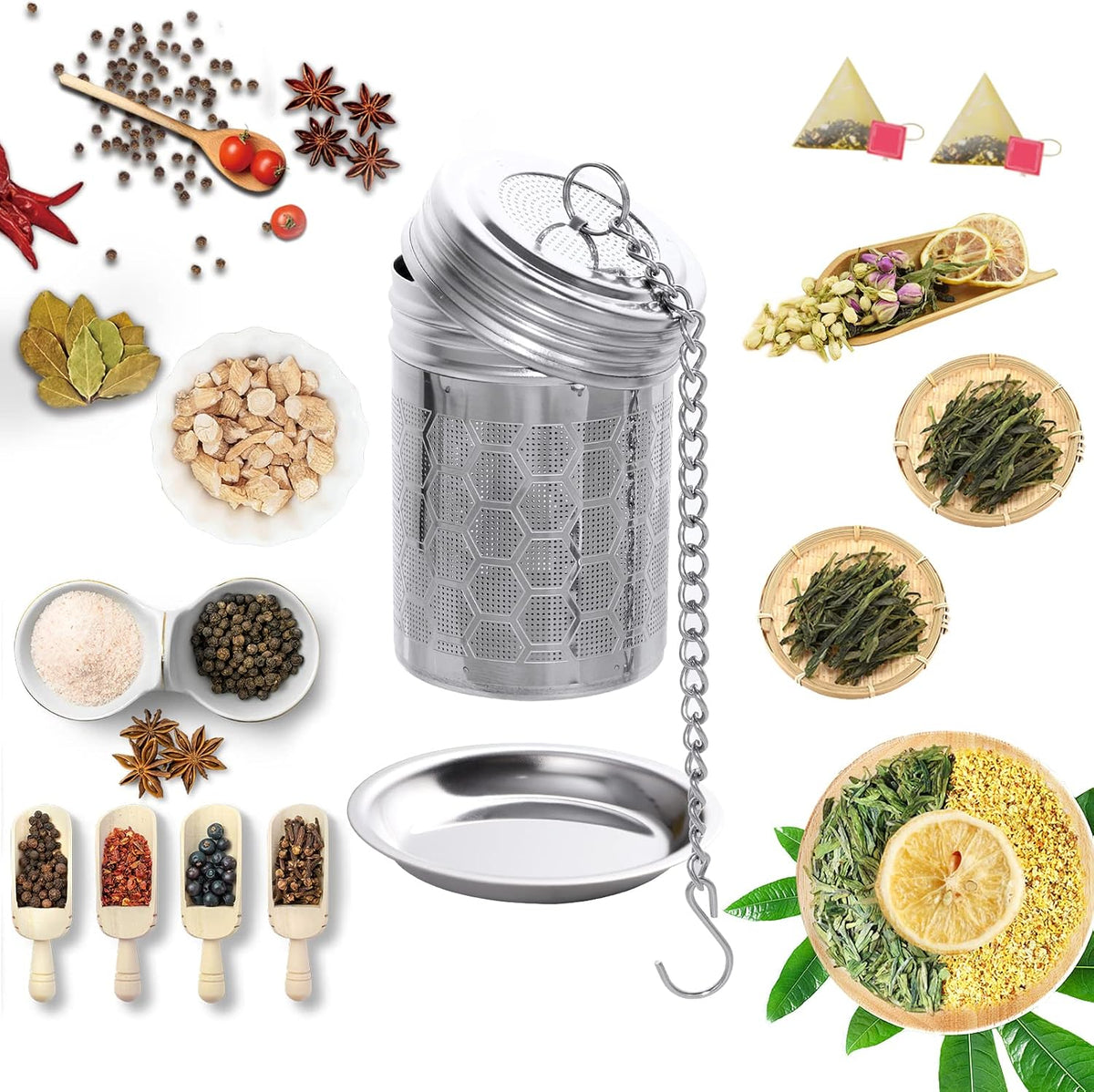 2 Pack Tea Infusers For Loose Tea, 304 Stainless Steel, 2 Inch