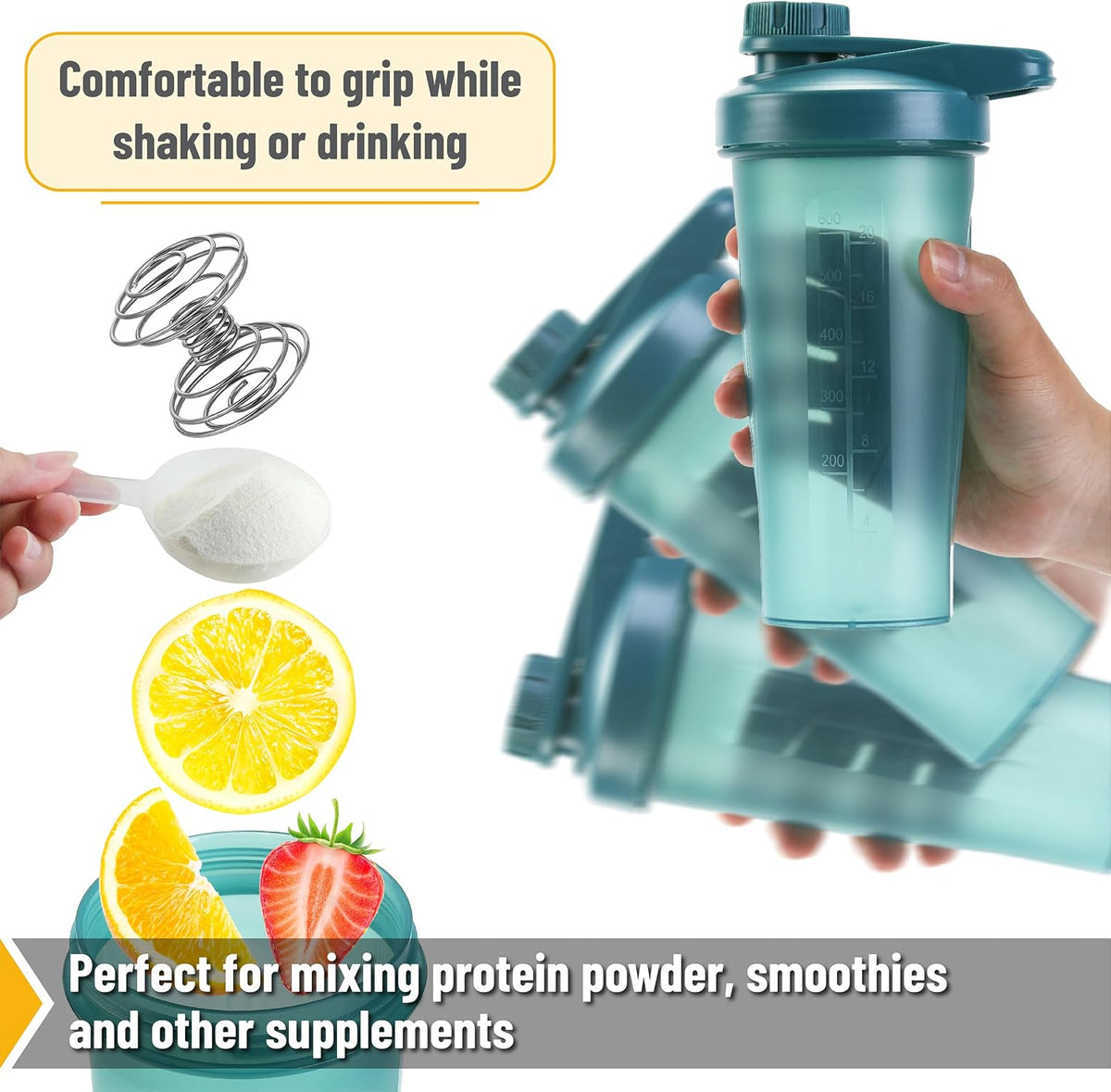 Mr. Pen- Shaker Bottles for Protein Mixes with Twist Cap, 28 oz