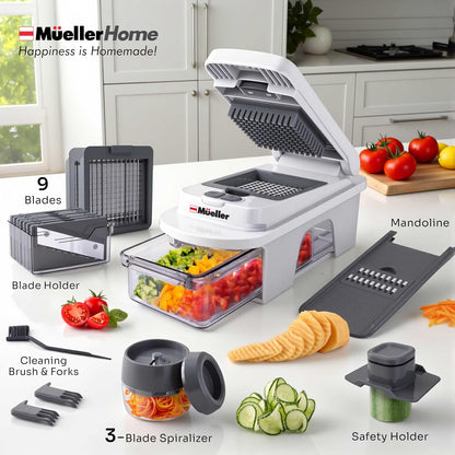 MUELLER HOME Pro-Series 10-in-1 Stainless Steel Multi Vegetable Chopper