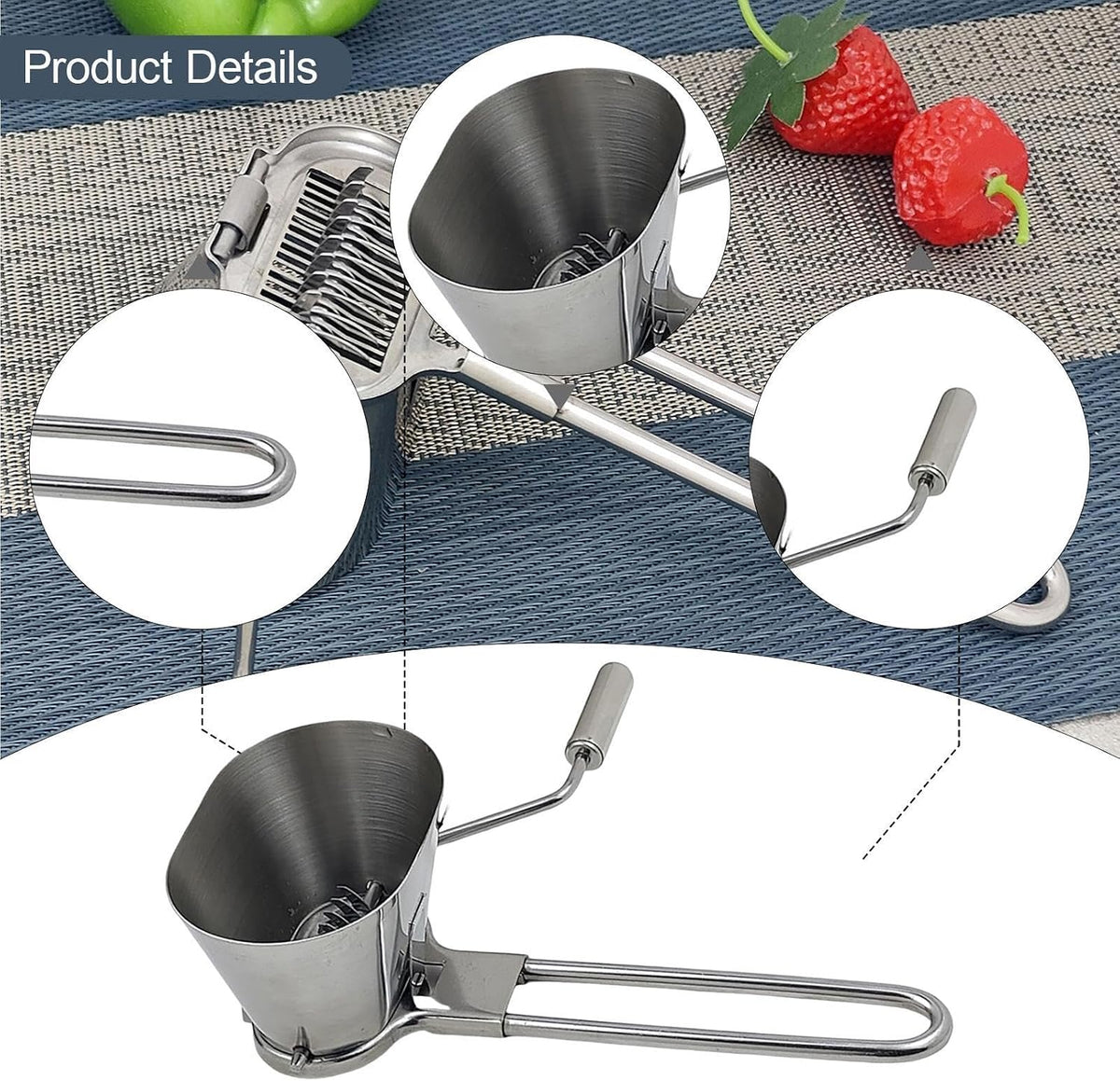 Fenteer Parsley Chopper, Parsley Shredder, Kitchen Handheld Coriander Onion Chopper, Lightweight Herbs Spices Grater, Stainless Steel Roller Mincer for Veggies/Garlic/Peppers/Ginger/Fruits/Nuts