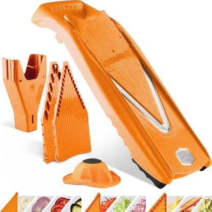 Börner Mandoline Slicer V5 (Basic Set) • Vegetable V-Slicer for Slices in 4 Thickness Settings • Stainless Steel V-Blade • Adjustable Kitchen Slicer for Vegetables & Fruits • Color: Green