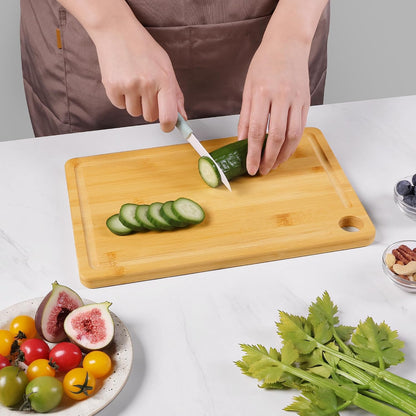 2 Pack Small Bamboo Wood Cutting Board for Kitchen 8.6" x 6" Mini Wooden Charcuterie Boards Lightweight Chopping Board Non Toxic Serving Board Tiny Chef Set Camping Fruit Lemon Sandwich Cheese Board