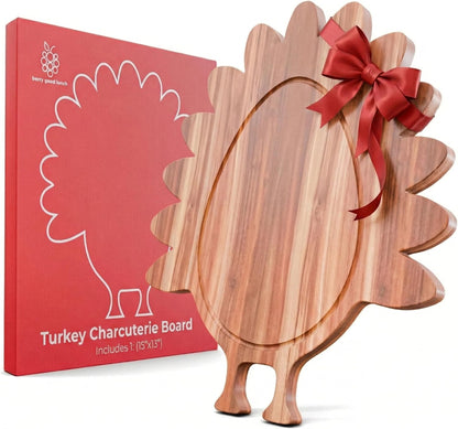 New – Reindeer Charcuterie Board – Acacia Wood Christmas Cutting Board (17x13in) Holiday Serving Tray, Winter Cheese Board, Wooden Christmas Platter & Kitchen Decor Gift for Festive Entertaining