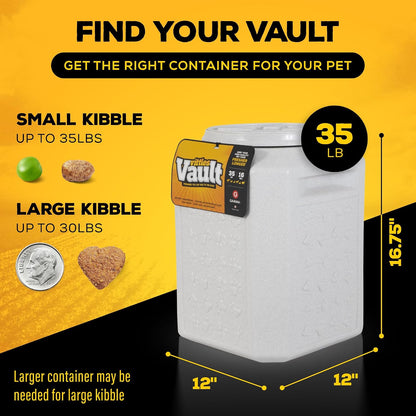 Vittles Vault Traditional Pet Food Storage Container For Dog Kibbles/Bird Seed/Oatmeal/Rice/Flour/Cereal, BPA Free Plastic, Sealed Airtight For Cat Food, Up To 50 lb, Made in USA, With Scoop, Gray