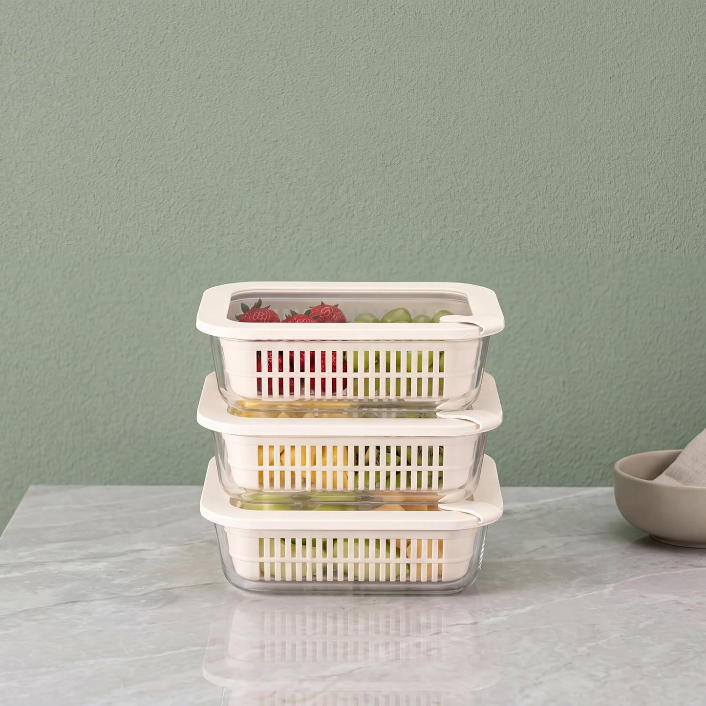Urban Green Glass Food Storage Containers with Glass Lids, Microwave Safe Food Container Set, Aitight Meal Prep Container Set, LeakProof, 100% Plastic Free, 6 Pack