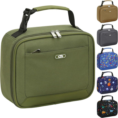 Lunch Box Kids Insulated Lunch Bag for Boys Girls Cute Reusable Lunch Tote Bag Waterproof Portable Thermal Lunch Box Kids for School Picnic Travel Black