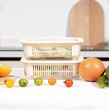 Urban Green Glass Food Storage Containers with Glass Lids, Microwave Safe Food Container Set, Aitight Meal Prep Container Set, LeakProof, 100% Plastic Free, 6 Pack
