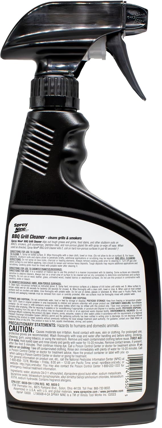 Spray Nine 15650 Barbeque Grill Cleaner, 22 oz.